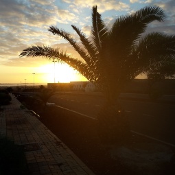 'Morning has broken!' Sunrise above Corralejo.