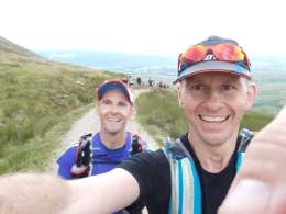 Rob and I top out on the Walna Scar Road last year and say goodbye to Coniston Water. We won't be running together this year, but I'll be watching him on the tracker!